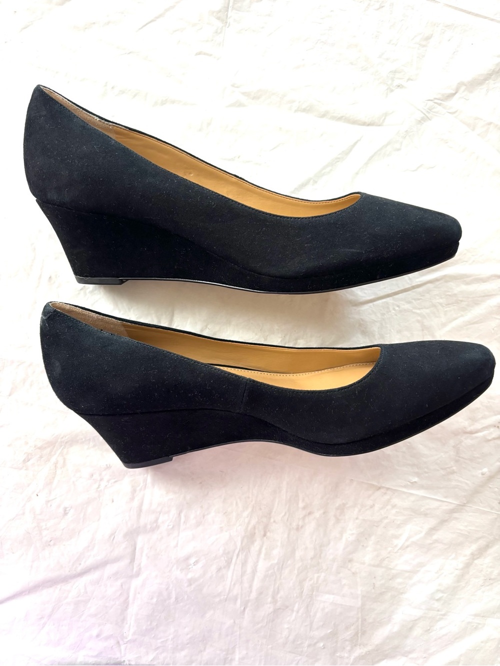 Talbots Black Suede Wedge Pumps